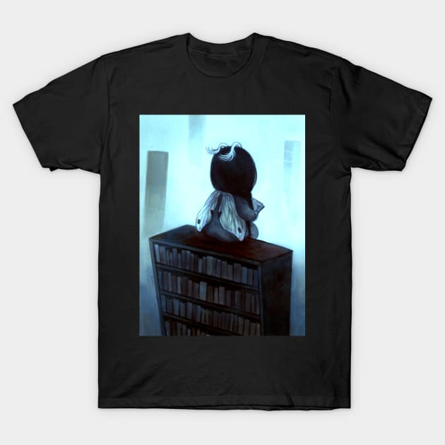 Moth-bitten Library T-Shirt by selvagemqt